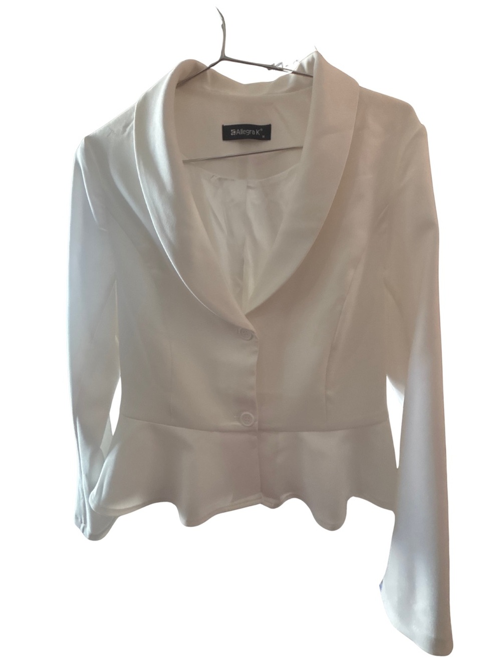 Allegra K Women's Shawl Collar Single-Button Peplum Blazer